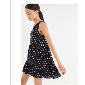 Black polka dot dress